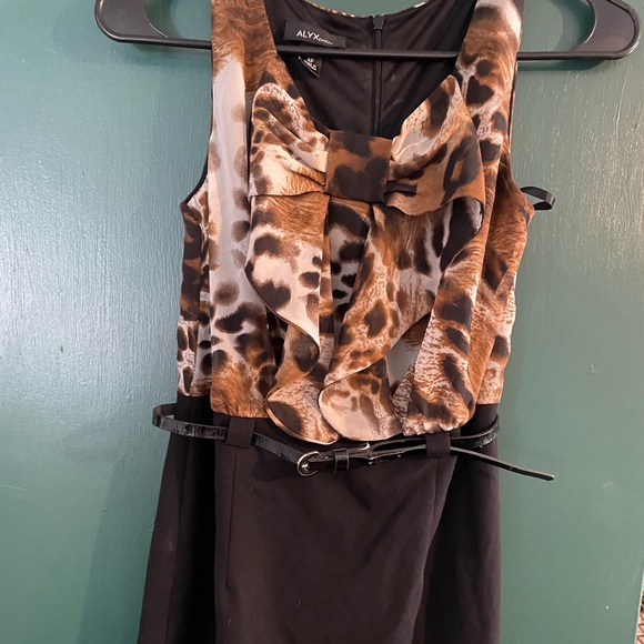 Alyx Animal Print Sheath Dress Size 4p - Picture 2 of 5
